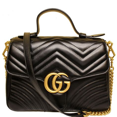 gucci black handbag handles silver buckle|Gucci shoulder tote bags.